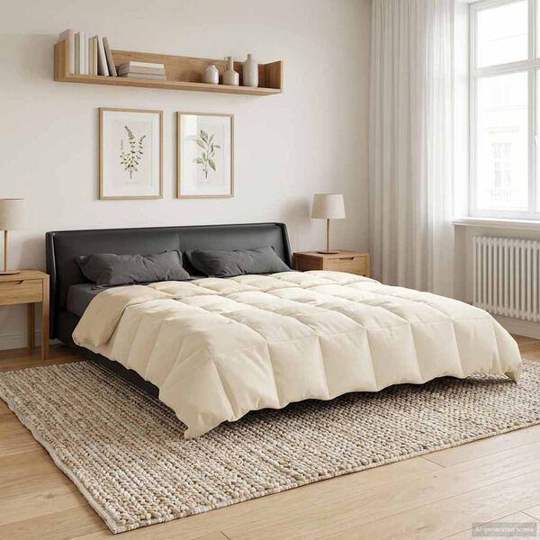 vidaXL Pilnas gada sega Tiltiņ&scaron; Krēmkrāsa 220 x 240 cm Mikro&scaron;ķiedra