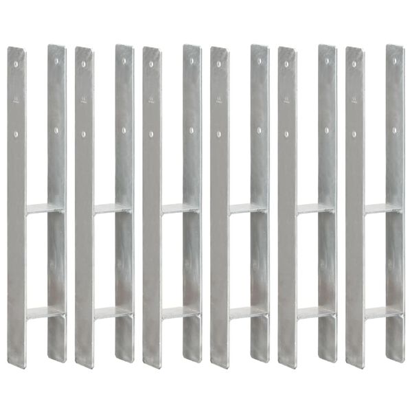 vidaXL žogu stiprinājumi, 6 gab., sudraba krāsa, 8x6x60 cm, tērauds