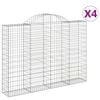 vidaXL arkveida gabiona grozi, 4 gb., 200x30x140/160cm, cinkota dzelzs