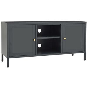vidaXL TV skapītis, antracītpelēks, 105x35x52 cm, tērauds un stikls