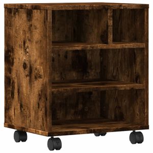 vidaXL printera statīvs ar riteņiem, ozolkoka krāsā, 41x32x48 cm