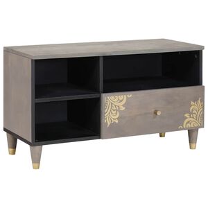 vidaXL Televizora skapī&scaron;a Pelēka 80 x 33 x 46 cm Cieta mango koksne