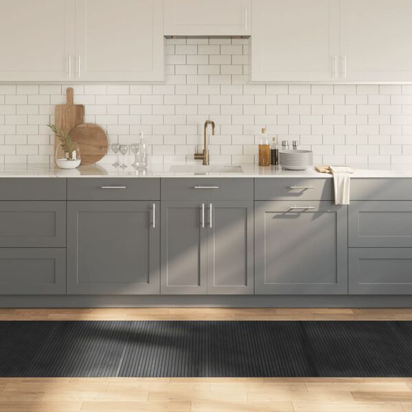 vidaXL paklājs, taisnstūra forma, pelēks, 80x400 cm, bambuss