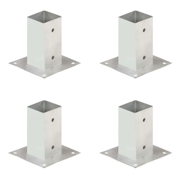vidaXL stabu pamatnes, 4 gab., cinkots metāls, 71 mm