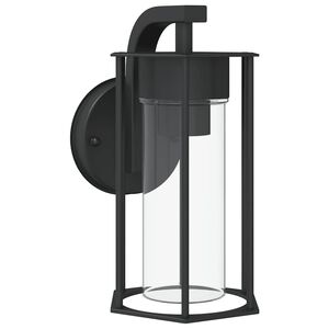 vidaXL āra sienas lampa, melns, nerūsējo&scaron;s tērauds