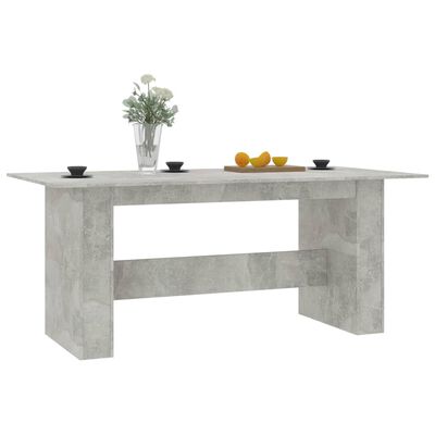 vidaXL virtuves galds, 180x90x76 cm, betona pelēks, skaidu plāksne