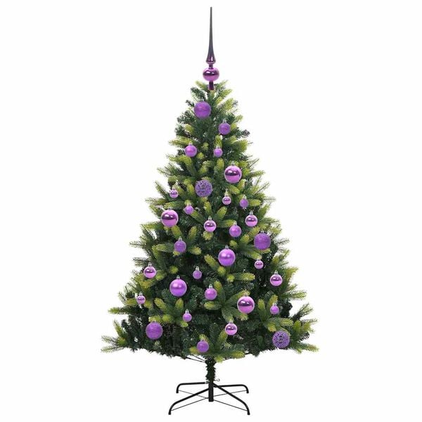 vidaXL Mākslīgā izliektā Ziemassvētku egle ar 150 LED gaismām 120 cm