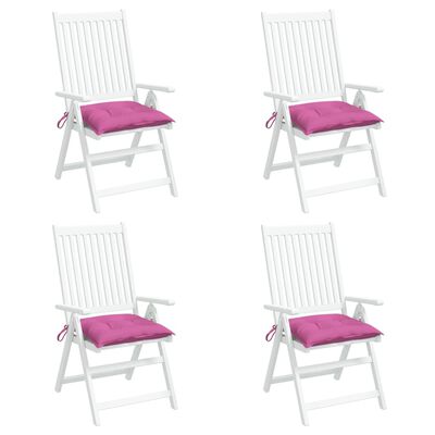 vidaXL dārza krēslu spilveni, 4 gab., rozā, 40x40x7 cm, audums