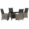 vidaXL Dārza ēdamgalds 5 gab. Pelēka poliratāns