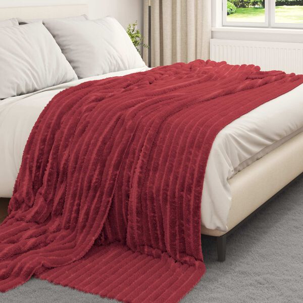 vidaXL Pleds Bordo sarkans 240 x 220 cm Flīss