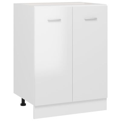 vidaXL virtuves skapītis, spīdīgi balts, 60x46x81,5 cm, skaidu plāksne