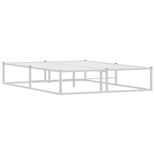 vidaXL gultas rāmis bez matrača, balts, 140x200 cm, metāls