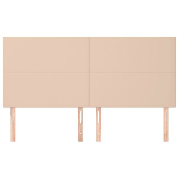 vidaXL gultas galvgalis, kapučīno, 200x5x118/128 cm, mākslīgā āda