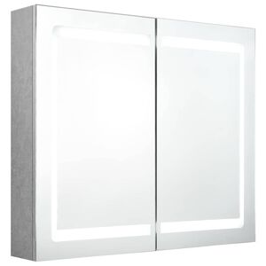 vidaXL Vannas istabas spoguļu skapis Betona pelēks 80 x 12 x 68 cm
