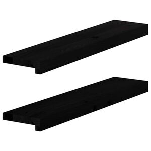 vidaXL palodzes 2 gb., melns brūns, 70x15x2 cm, ozola masīvkoks