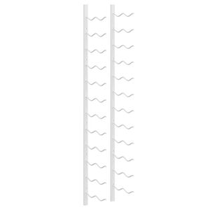 vidaXL sienas vīna pudeļu plaukts 24 pudelēm, balts, dzelzs