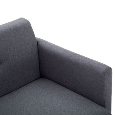 vidaXL dīvāns, divvietīgs, 115x60x67 cm, tumši pelēka auduma apdare