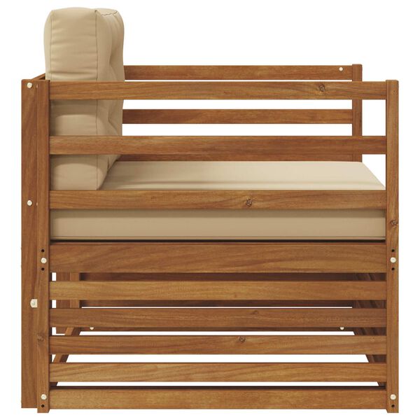 vidaXL Āra dīvānu komplekts Cieta akācijas koks un poliesters Dabiska