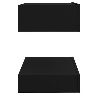 vidaXL naktsskapītis, 60x35 cm, melns, skaidu plāksne