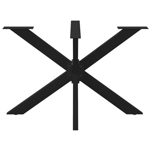 vidaXL ēdamgalda kāja, zirnekļa forma, melna, 120x68x(72-73) cm, tērauds
