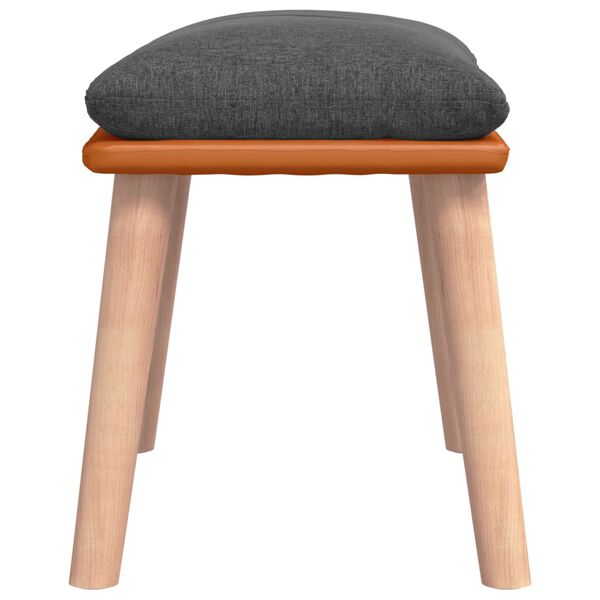 vidaXL kājsoliņš, 45x29,5x35 cm, tumši pelēks, audums un mākslīgā āda