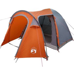 vidaXL Kupola telts Kupols Pelēka un oranža 384 x 254 x 170 cm