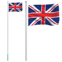 vidaXL Lielbritānijas karogs un masts, 6,23 m, alumīnijs