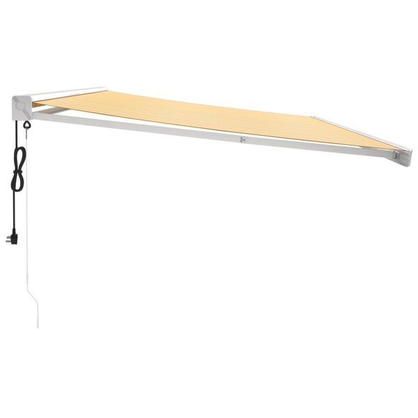 vidaXL izvelkama markīze, dzeltena, balta, 5x3 m, audums, alumīnijs