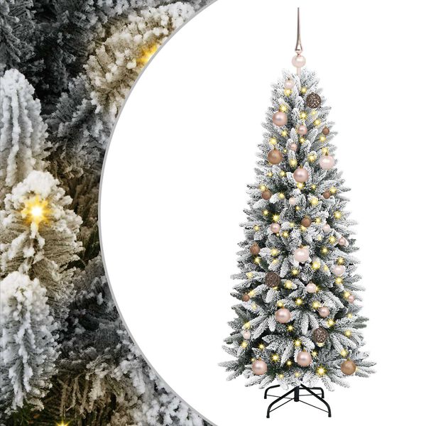 vidaXL Mākslīgā Ziemassvētku eglīte su 150 LED ar statīvu Balts 150 cm
