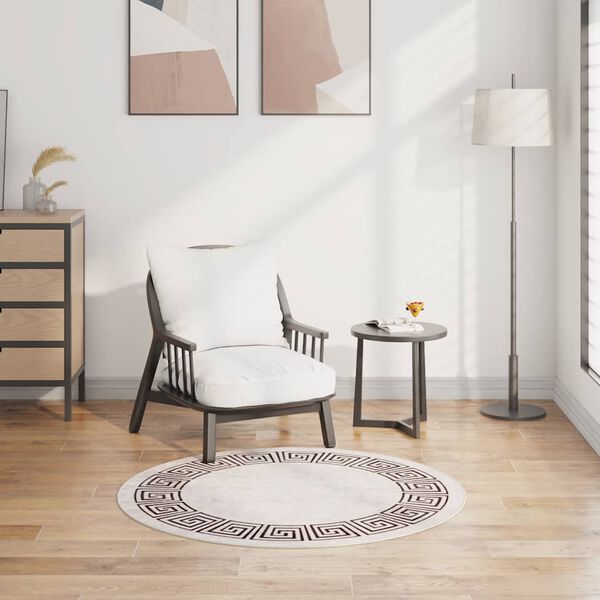 vidaXL paklājs, &phi; 120 cm, mazgājams, neslīdo&scaron;s, gai&scaron;i bē&scaron;s