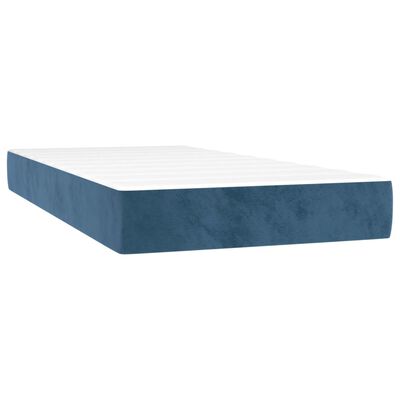 vidaXL atsperu gulta ar matraci, tumši zils samts, 100x200 cm