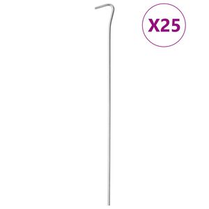 vidaXL telts mietiņi, 25 gab., 30 cm, &Oslash;4 mm, cinkots tērauds