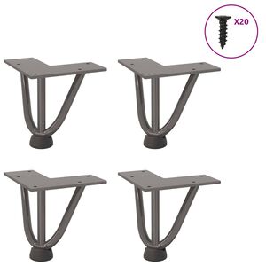 vidaXL kafijas galdiņa matadatas kājas, 4 gab., dabīgs tērauds, 10 cm, masīvs tērauds