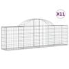 vidaXL arkveida gabiona grozi, 11 gb., 200x30x60/80 cm, cinkota dzelzs