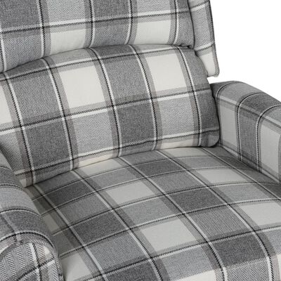 vidaXL masāžas krēsls, atgāžams, balts un pelēks audums