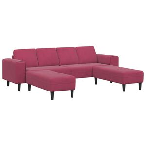 vidaXL viesistabas dīvāns 3 pcs Vīna sarkans 250 x 188 x 76 cm