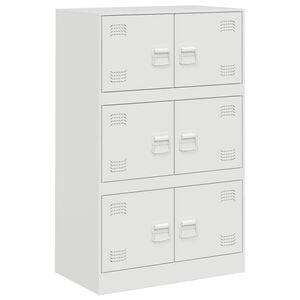 vidaXL kumode, balta, 67x39x107 cm, tērauds