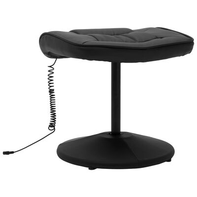 vidaXL masāžas krēsls ar kāju soliņu, melna mākslīgā āda