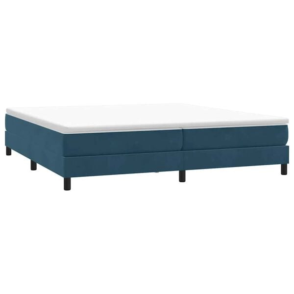 vidaXL Box Spring Gulta bez matrača Tum&scaron;i zila 200x210 cm samts