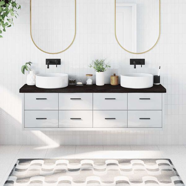 vidaXL vannasistabas virsma, tumši brūna, 180x40x(2-6) cm, masīvkoks