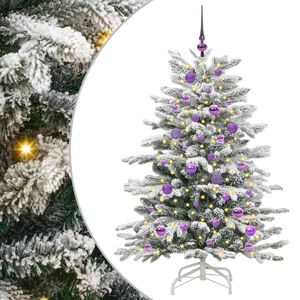 vidaXL Mākslīgā Saliekamā Ziemassvētku Egle Balts 150 cm PE un PVC
