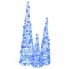 vidaXL Ziemassvētku eglīte su 90 LED 3 pcs Zila 20 x 20 x 80 cm Akrils
