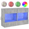 vidaXL TV galdiņi ar LED lampiņām, betona pelēki, 98,5x30x60,5 cm