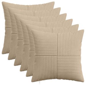 vidaXL Spilvenu pārvalks 6 pcs ALMELO Pelēkbrūna 30 x 30 cm kordurojs