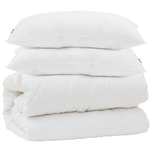 vidaXL Segas komplekts ar spilvenu 3 pcs Balts Mikrofibra un pūks