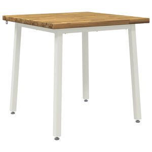 vidaXL 60 x 55 x 75 cm Cietā akācijas koks Balts Taisnstūra