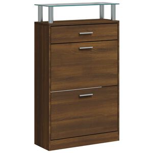 vidaXL apavu plaukts, ozolkoka krāsa, 63x24x104 cm, inženierijas koks