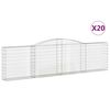 vidaXL arkveida gabiona grozi, 20gb., 400x30x100/120cm, cinkota dzelzs