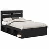 vidaXL Gultas rāmis Melna 120 x 200 cm Ciets priedes koks