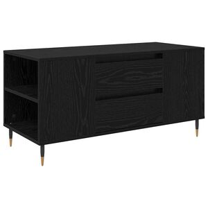 vidaXL Kafijas galdiņ&scaron; ar atvilktni Melns ozolkoks 102 x 44,5 x 50 cm